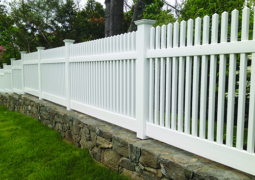 Vinyl picket fence